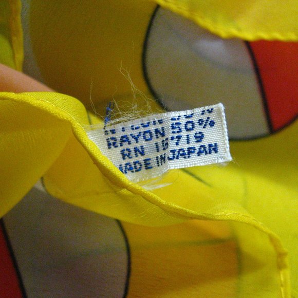 🛍 Mid Century Modern Vintage 1960's Geometric Scarf - Picture 6 of 7